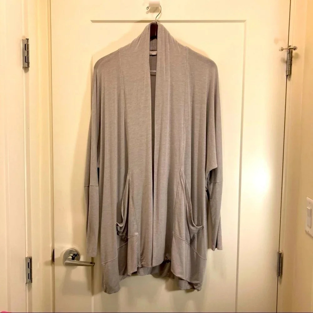 PRANA Sz 2 X Ecru Soft Top Cardigan w/ Pockets